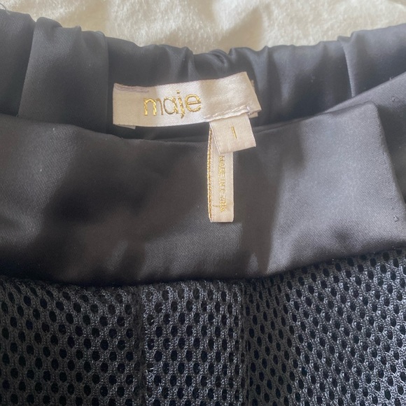 Maje Paris Black Feufollet Neoprene Mesh High-Rise Shorts - Picture 2 of 9